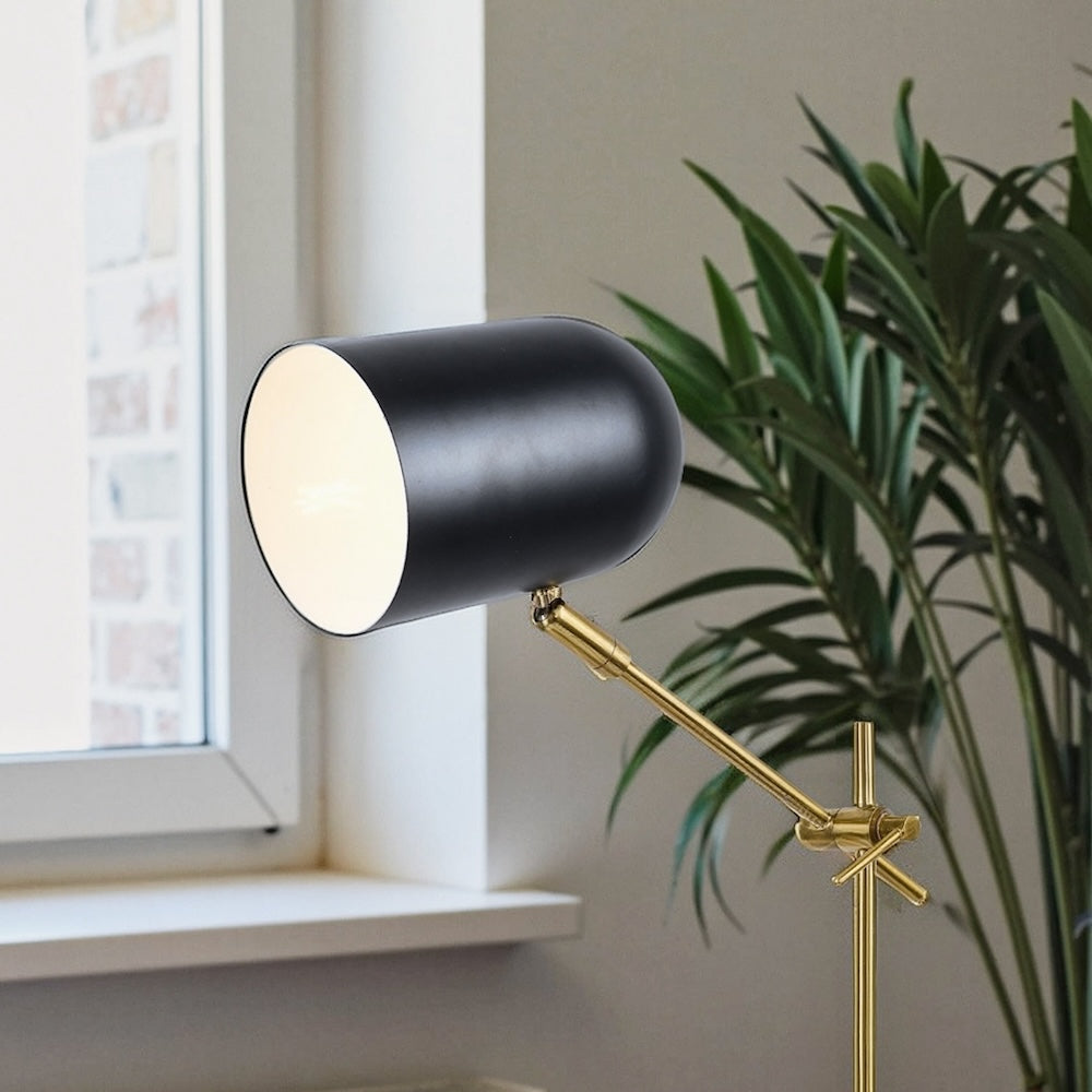 Lumora Table Lamp - Black outer - White inner by Ashcroft Imports at Eve Furniture