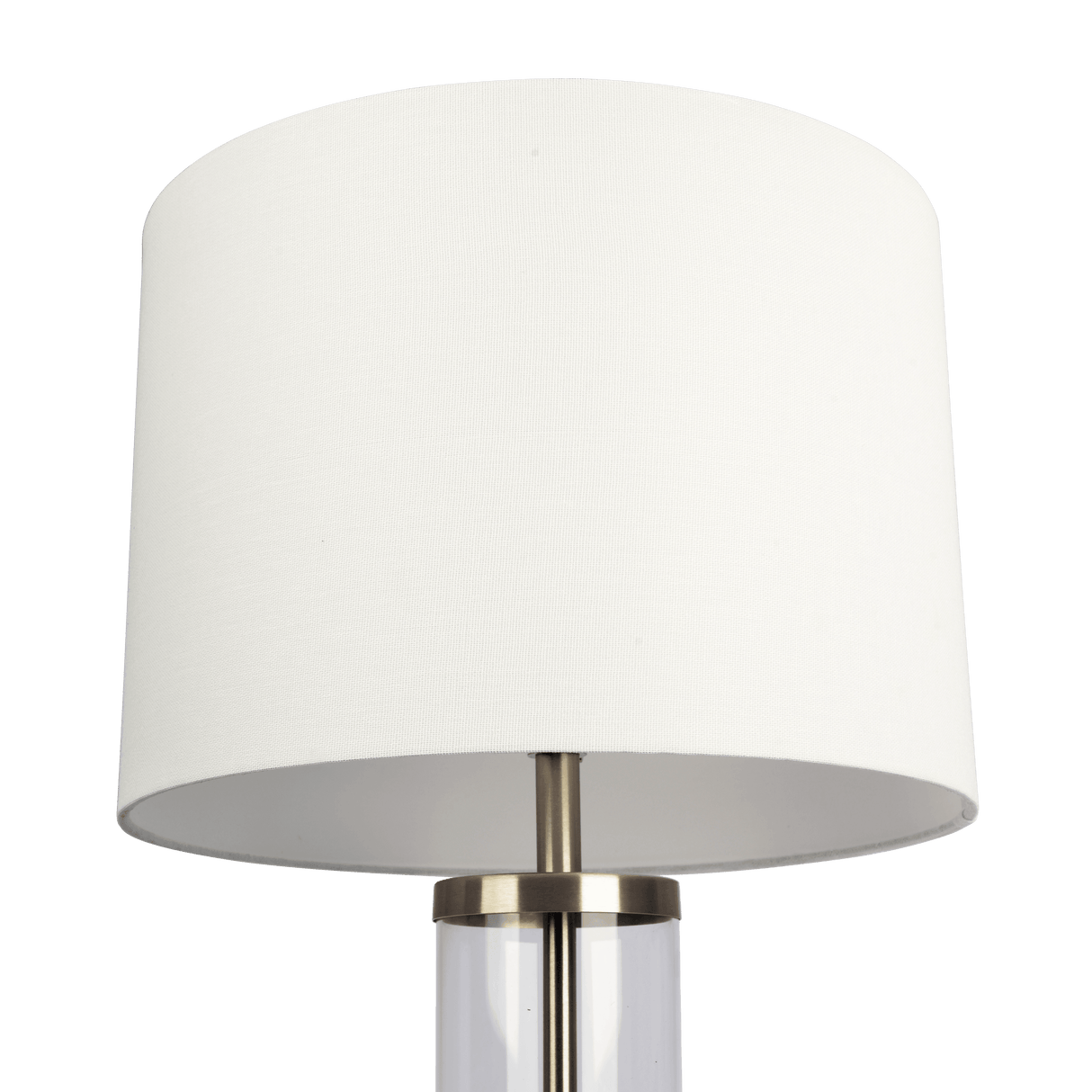 Luna Brushed Nickel Table Lamp with On/Off Switch Clear Glass Body Metal Base by Ashcroft Imports at Eve Furniture