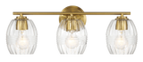 Luster Three Lights Vanity With Clear Glass for Bathrooms above Mirror Wall Lamp - Satin Brass by Ashcroft Furniture at Eve Furniture