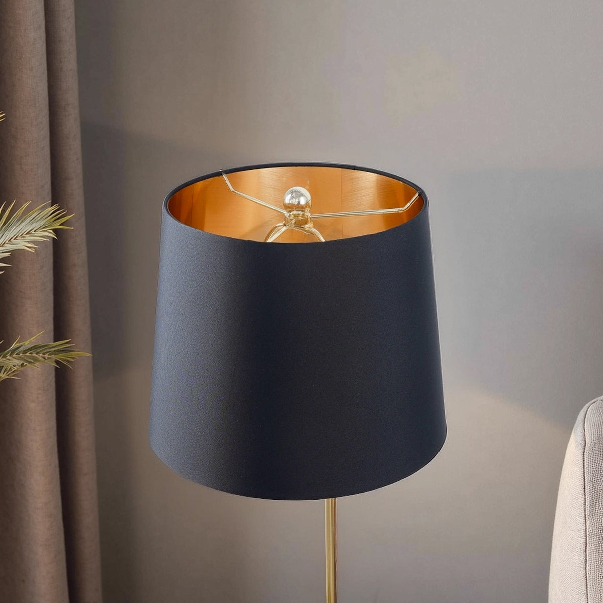 Lustrous Table Lamp - Black outer and Gold inner by Ashcroft Imports at Eve Furniture