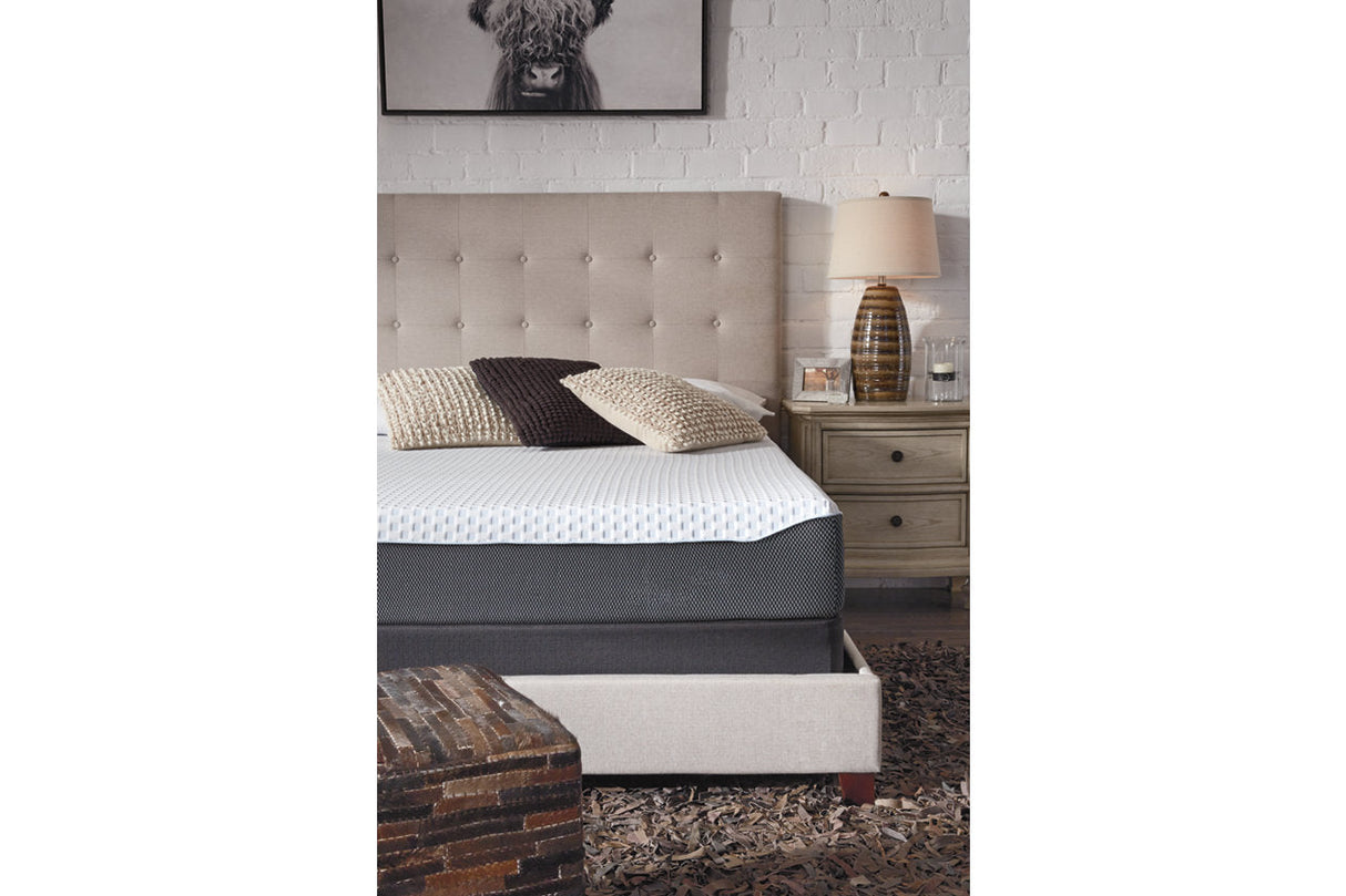 10 Inch Chime Elite White/Blue Twin Memory Foam Mattress in a box