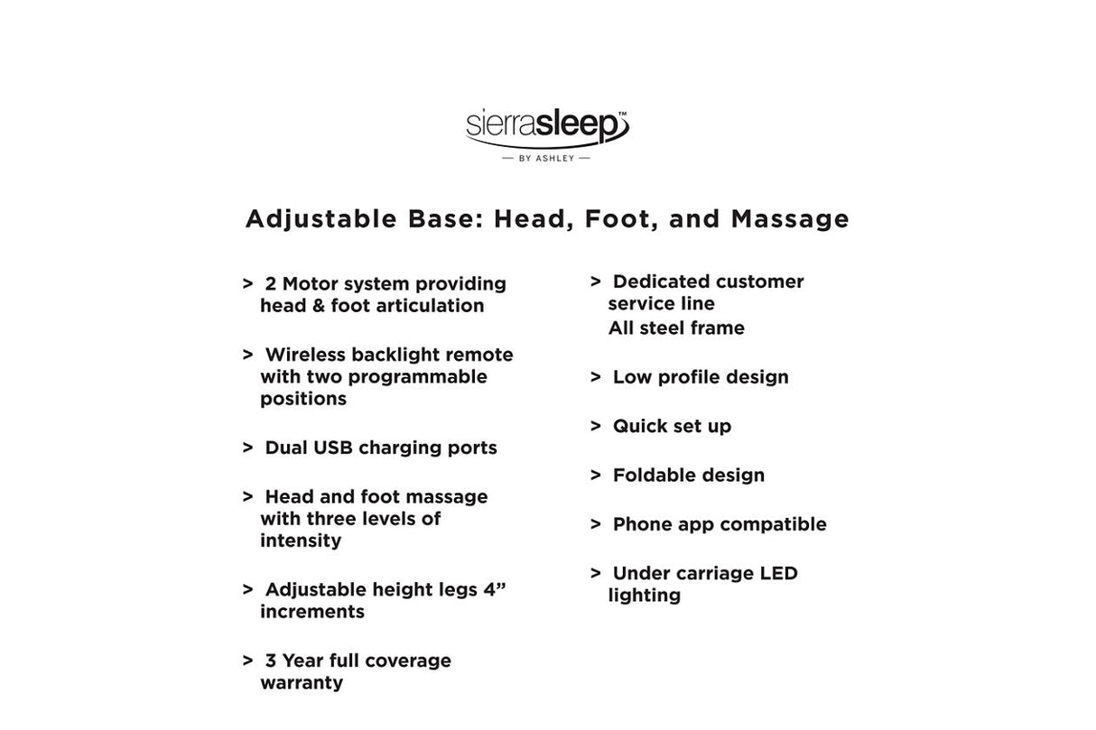 Head-Foot Model Better Black Twin Extra Long Adjustable Base (2 Required)