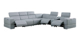 Franco II 7- Piece Light Blue (3 Powers Head/Foot) Sectional