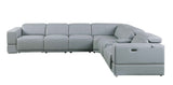 Franco II 7- Piece Light Blue (3 Powers Head/Foot) Sectional