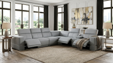 Franco II 7- Piece Light Blue (3 Powers Head/Foot) Sectional