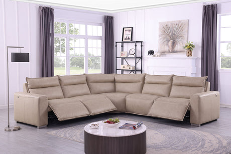 Sierra Beige 5-Piece Reclining Sectional by New Era Innovations at Eve Furniture