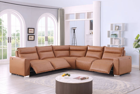 Sierra Camel 5-Piece Reclining Sectional by New Era Innovations at Eve Furniture