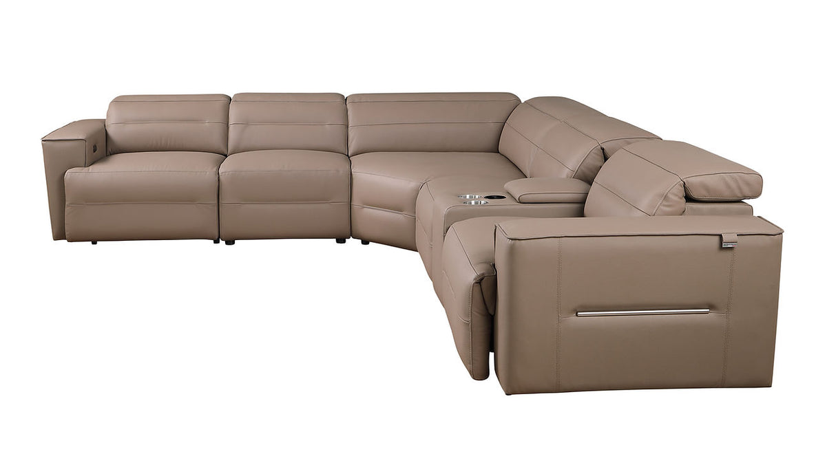 Nexus Brown 6-Piece Power Reclining Sectional by New Era Innovations at Eve Furniture