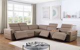 Nexus Brown 6-Piece Power Reclining Sectional by New Era Innovations at Eve Furniture