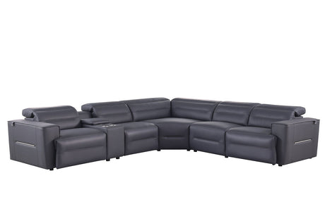 Nexus Dark Navy 6-Piece Power Reclining Sectional by New Era Innovations at Eve Furniture