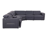 Nexus Dark Navy 6-Piece Power Reclining Sectional by New Era Innovations at Eve Furniture