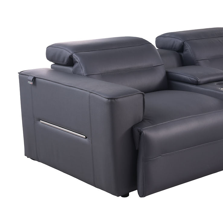 Nexus Dark Navy 6-Piece Power Reclining Sectional by New Era Innovations at Eve Furniture