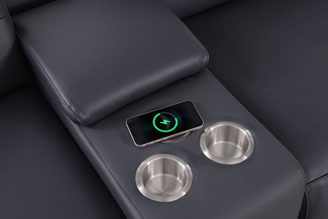 Nexus Dark Navy 6-Piece Power Reclining Sectional by New Era Innovations at Eve Furniture