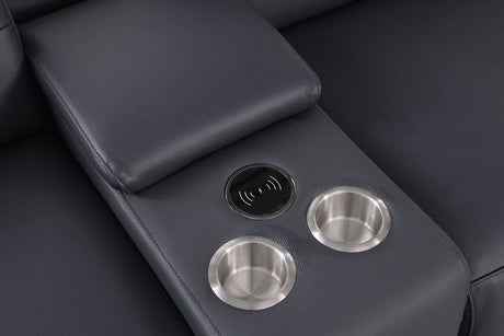 Nexus Dark Navy 6-Piece Power Reclining Sectional by New Era Innovations at Eve Furniture