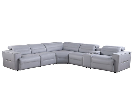 Nexus Light Blue 6-Piece Power Reclining Sectional by New Era Innovations at Eve Furniture
