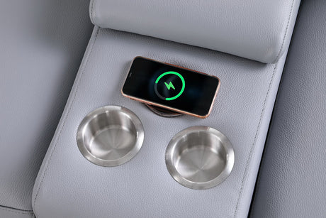 Nexus Light Blue 6-Piece Power Reclining Sectional by New Era Innovations at Eve Furniture