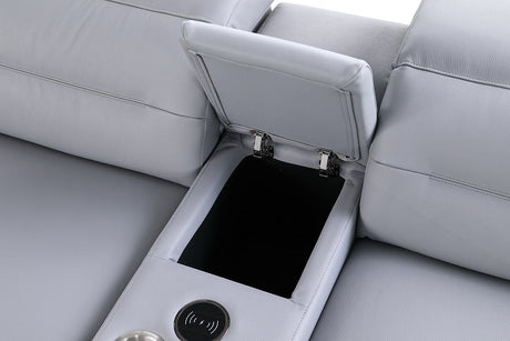 Nexus Light Blue 6-Piece Power Reclining Sectional by New Era Innovations at Eve Furniture