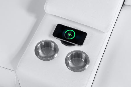 Nexus White 6-Piece Power Reclining Sectional by New Era Innovations at Eve Furniture