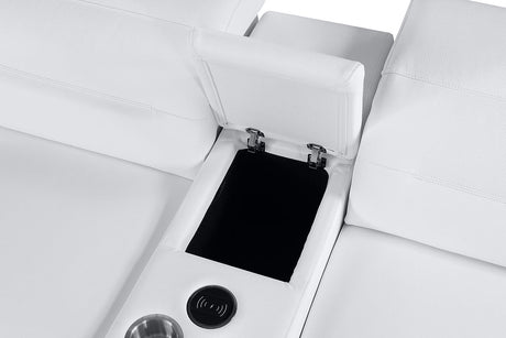 Nexus White 6-Piece Power Reclining Sectional by New Era Innovations at Eve Furniture