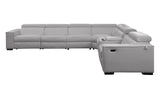 Picasso Light Grey 7-Piece 3 Power Reclining Sectional by New Era Innovations at Eve Furniture