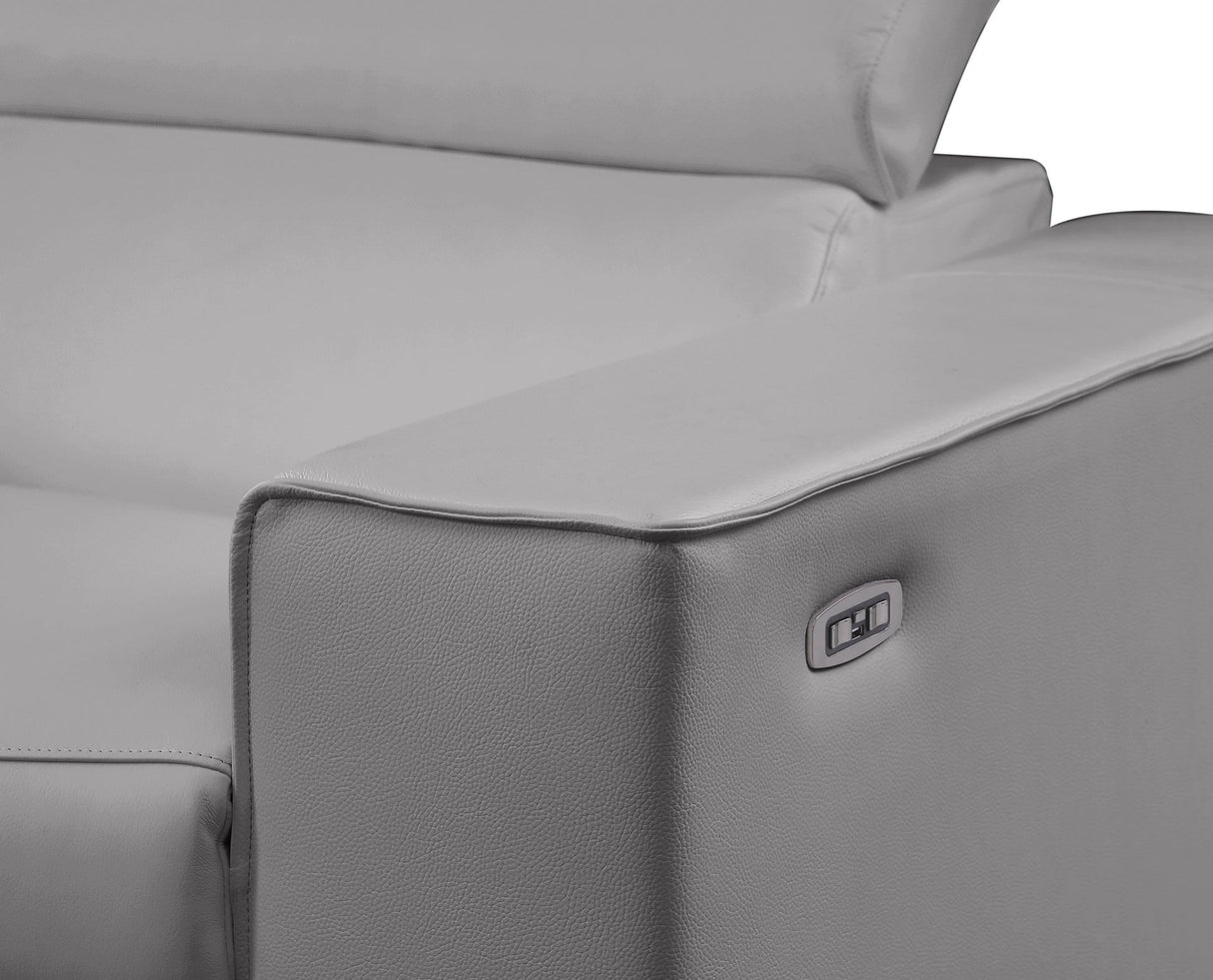 Picasso Light Grey 7-Piece 3 Power Reclining Sectional by New Era Innovations at Eve Furniture