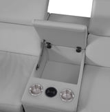 Picasso Light Grey 7-Piece 3 Power Reclining Sectional by New Era Innovations at Eve Furniture