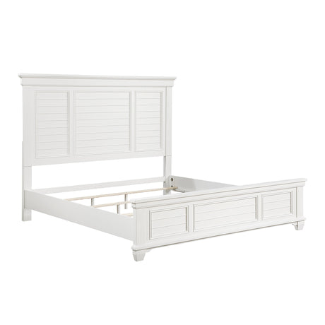 Mackinac White King Panel Bed by Homelegance at Eve Furniture