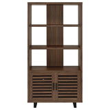 Maddox Walnut 71-inch 3-shelf Cabinet Bookcase by Coaster at Eve Furniture