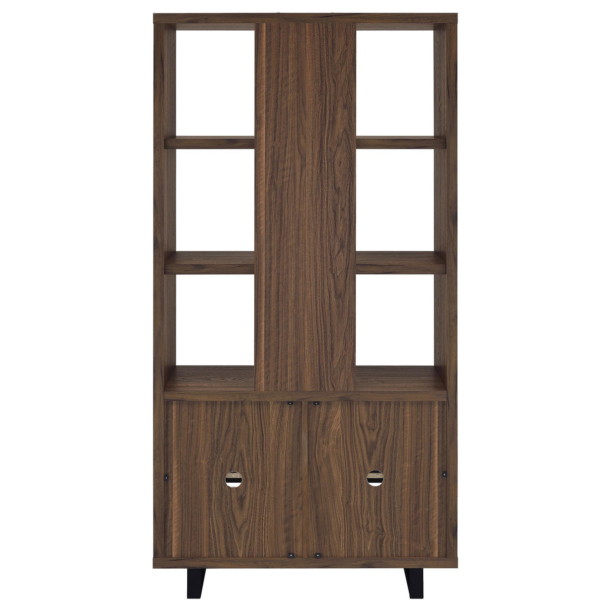 Maddox Walnut 71-inch 3-shelf Cabinet Bookcase by Coaster at Eve Furniture