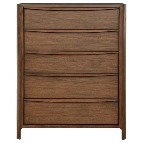 Maderia 5-drawer Chest of Drawers Walnut by Coaster at Eve Furniture