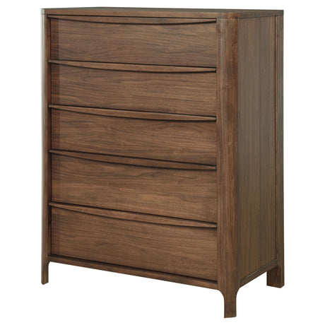 Maderia 5-drawer Chest of Drawers Walnut by Coaster at Eve Furniture