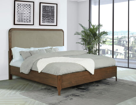 Maderia Walnut 57-inch Upholstered Queen Panel Bed by Coaster at Eve Furniture