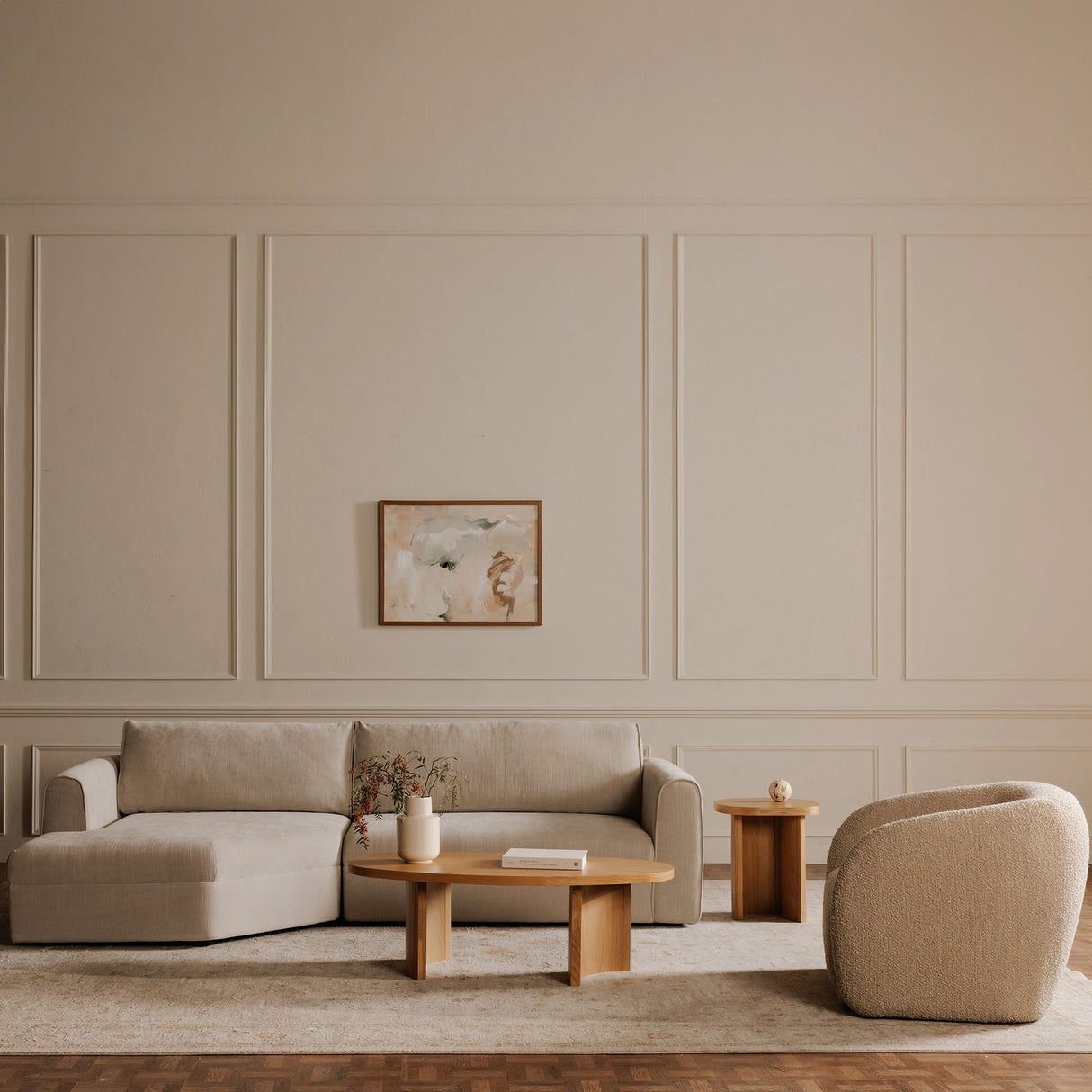 Madrid Beige Left Sectional by Moe's Home at Eve Furniture