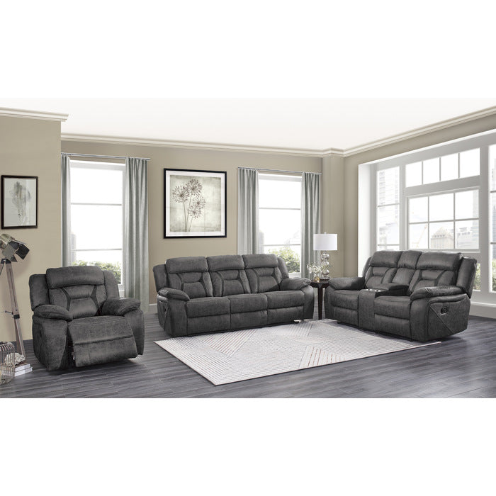 Madrona Hill Gray Double Reclining Living Room Set by Homelegance at Eve Furniture