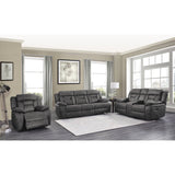 Madrona Hill Gray Double Reclining Living Room Set by Homelegance at Eve Furniture