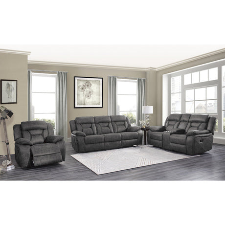 Madrona Hill Gray Double Reclining Living Room Set by Homelegance at Eve Furniture
