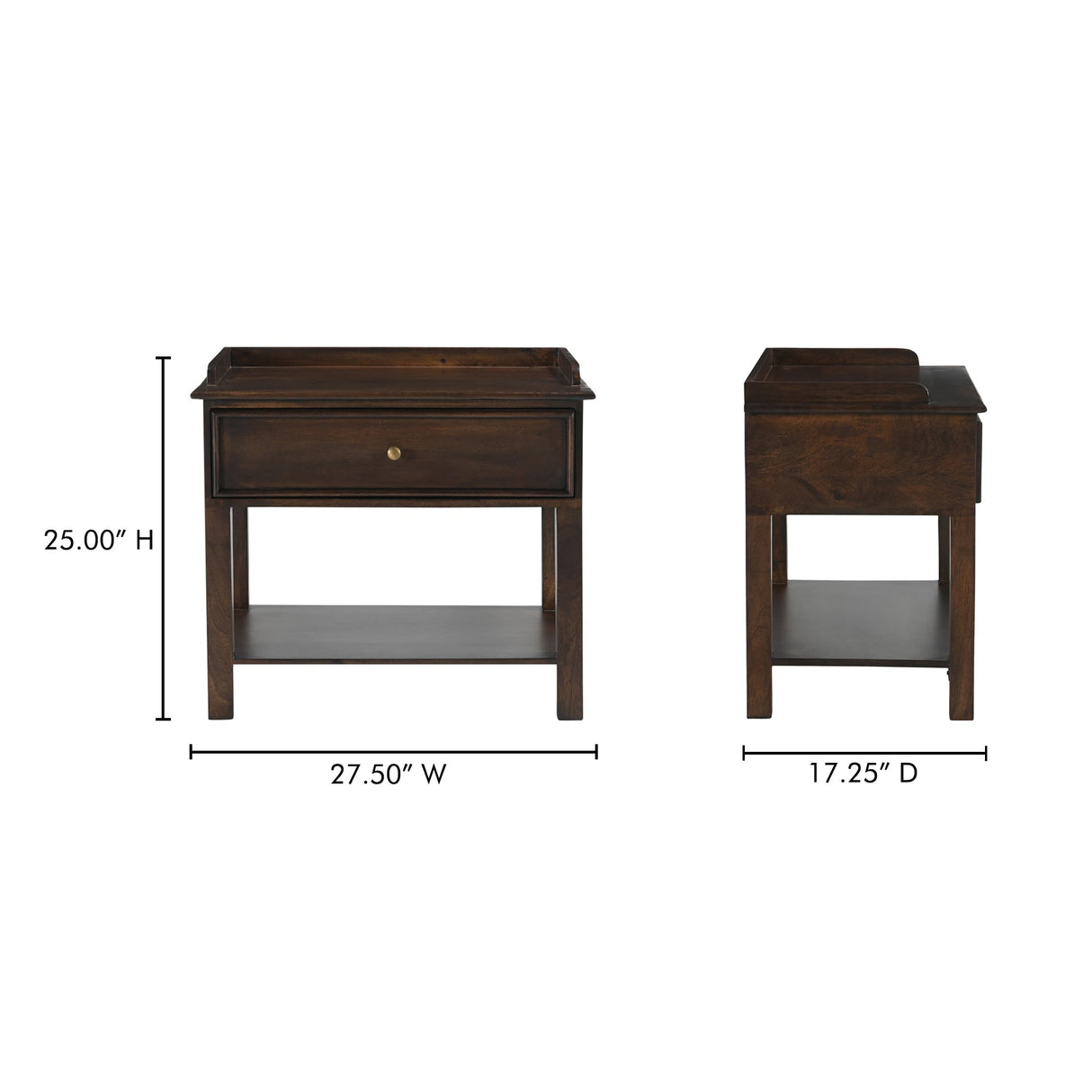 Maeve Dark Brown Nightstand by Moe's Home at Eve Furniture