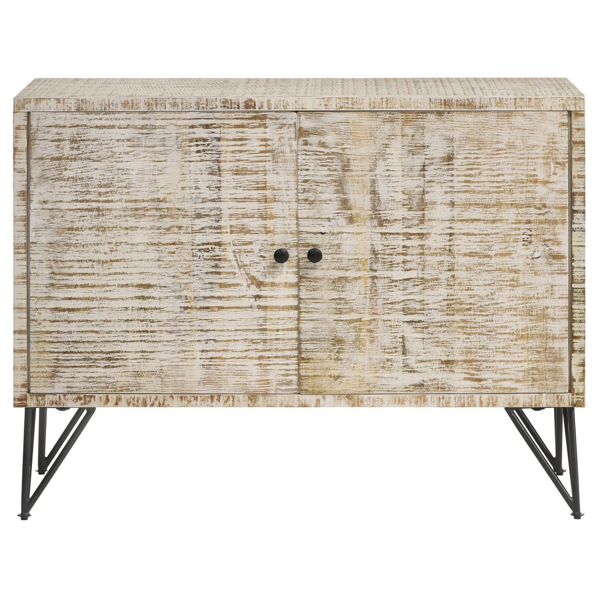 Maille White Washed 2-Door Accent Cabinet by Coaster at Eve Furniture