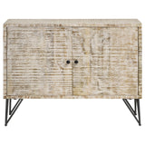 Maille White Washed 2-Door Accent Cabinet by Coaster at Eve Furniture
