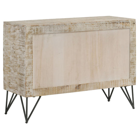 Maille White Washed 2-Door Accent Cabinet by Coaster at Eve Furniture