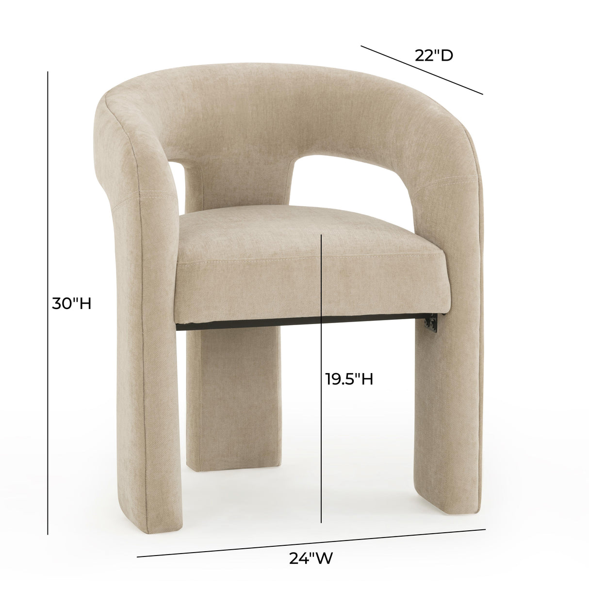 Malone Performance Chenille Dining Chair by TOV Furniture at Eve Furniture