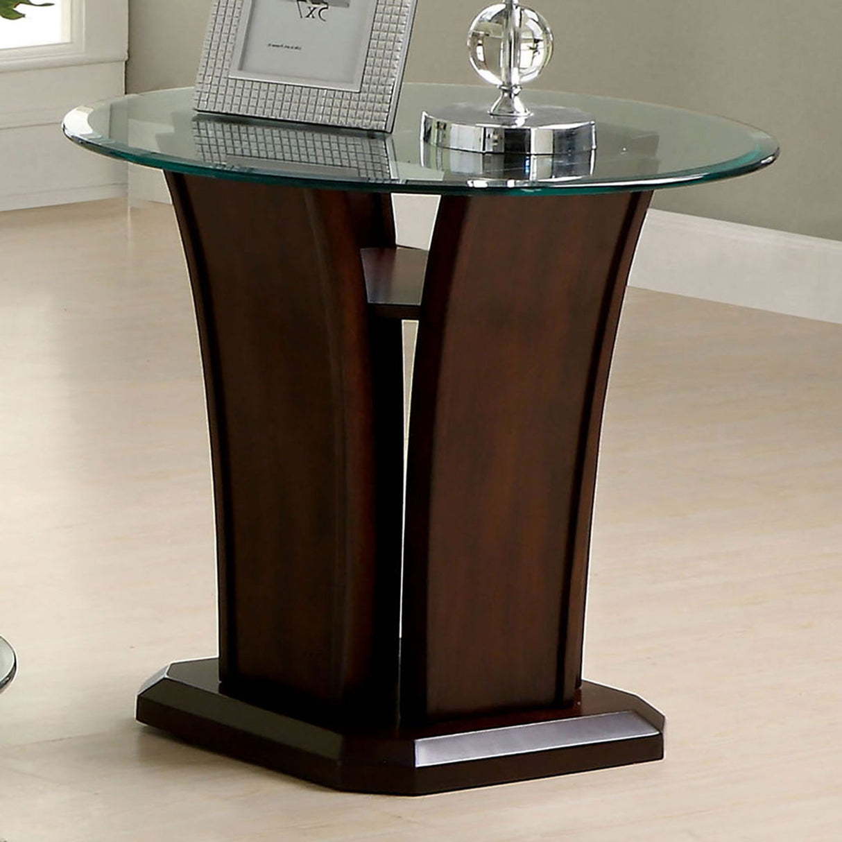 Manhattan Brown Cherry End Table by Furniture of America at Eve Furniture