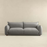 Emma Mid Century Modern Luxury Grey Leather Sofa by Ashcroft Imports at Eve Furniture