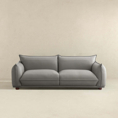 Emma Mid Century Modern Luxury Grey Leather Sofa by Ashcroft Imports at Eve Furniture