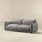 Emma Mid Century Modern Luxury Grey Leather Sofa by Ashcroft Imports at Eve Furniture