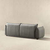 Emma Mid Century Modern Luxury Grey Leather Sofa by Ashcroft Imports at Eve Furniture