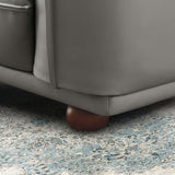 Emma Mid Century Modern Luxury Grey Leather Sofa by Ashcroft Imports at Eve Furniture