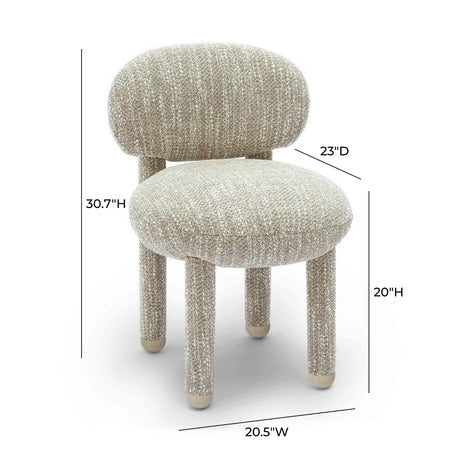 Manu Nubby Performance Fabric Side Chair by TOV Furniture at Eve Furniture