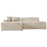 Mar Sectional Cream Corduroy Sofa(Left Facing) by Ashcroft Imports at Eve Furniture