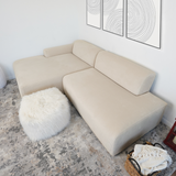 Mar Sectional Cream Corduroy Sofa(Left Facing) by Ashcroft Imports at Eve Furniture